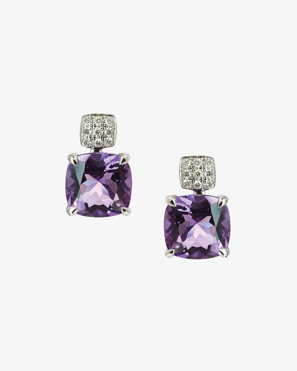 Isabelle Langlois Paris Paves Amethyst Drop Earrings