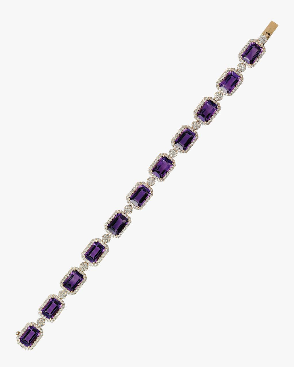 Amethyst & Diamond Bracelet