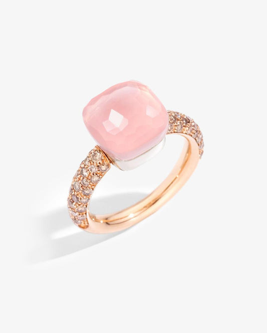 Pomellato Nudo Collection Rose Quartz & Diamond Ring