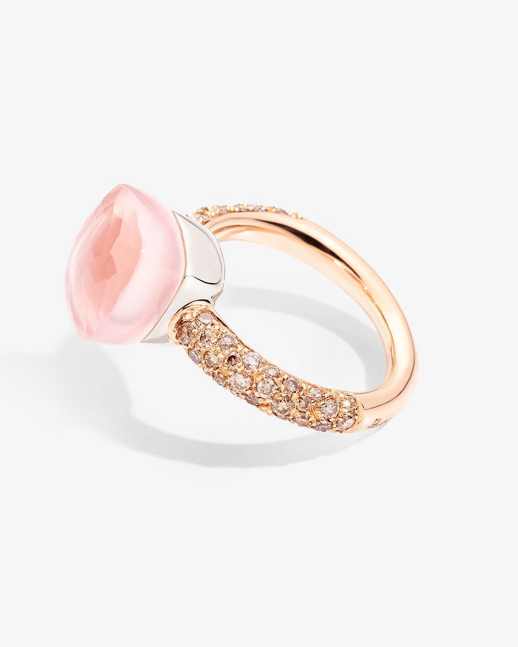 Pomellato Nudo Collection Rose Quartz & Diamond Ring