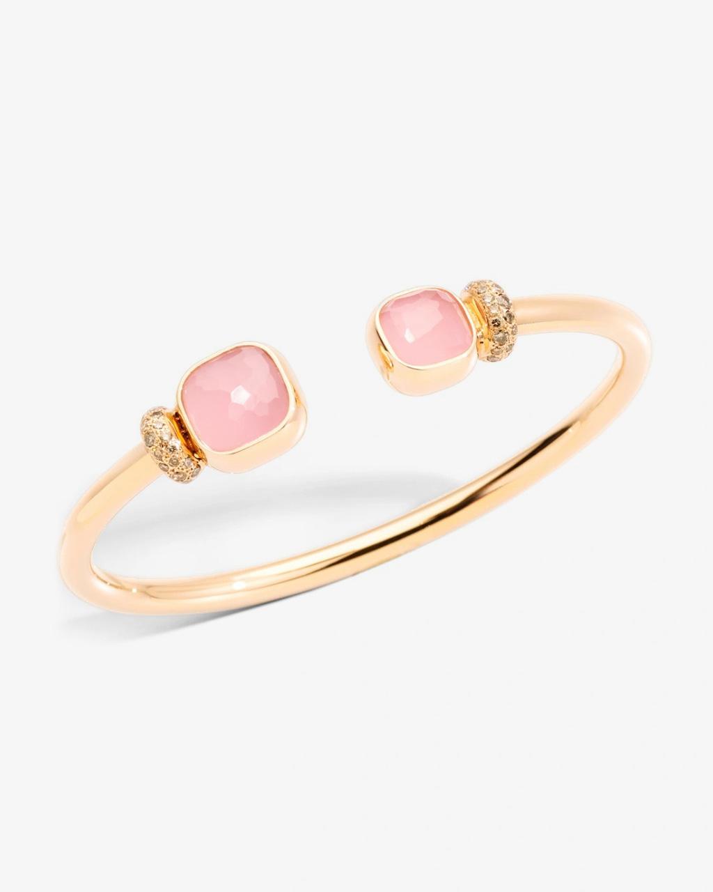 Pomellato Nudo Bangle with Rose Quartz & Diamonds