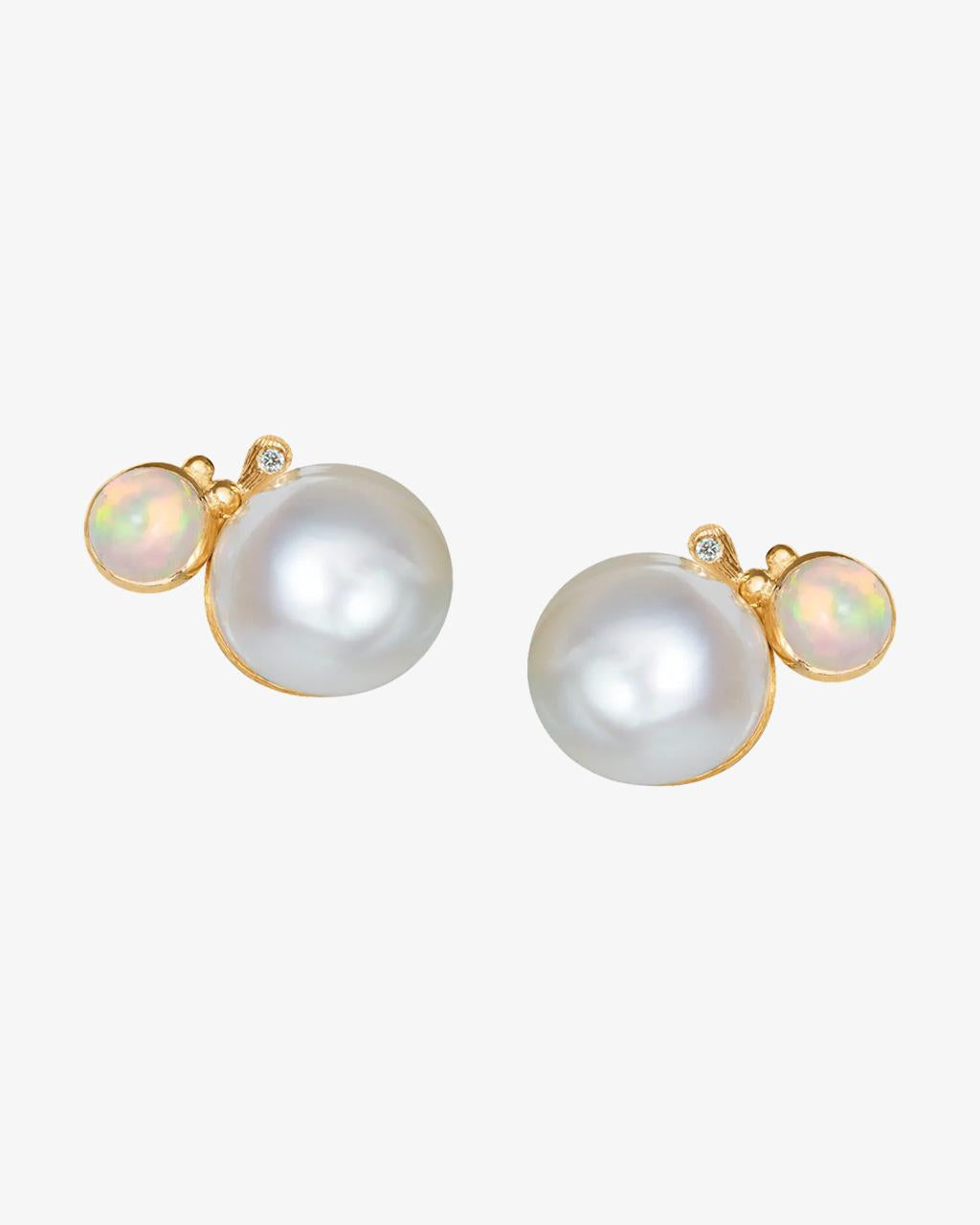 Ole Lynggaard BoHo Opal, Pearl & Diamond Earrings