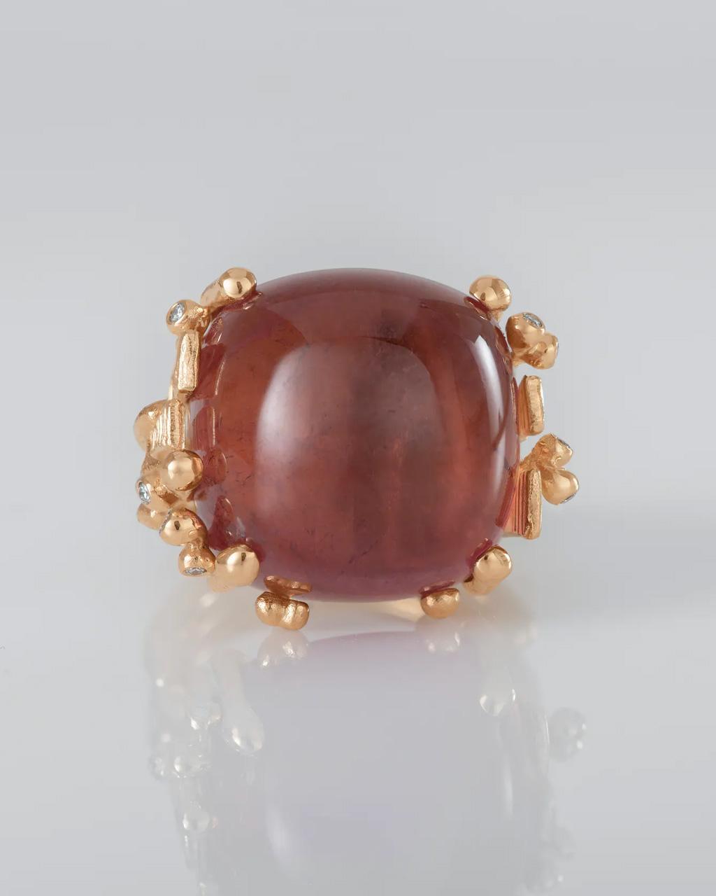 Ole Lynggaard 'BoHo' Ring with Cerise Tourmaline and Diamonds