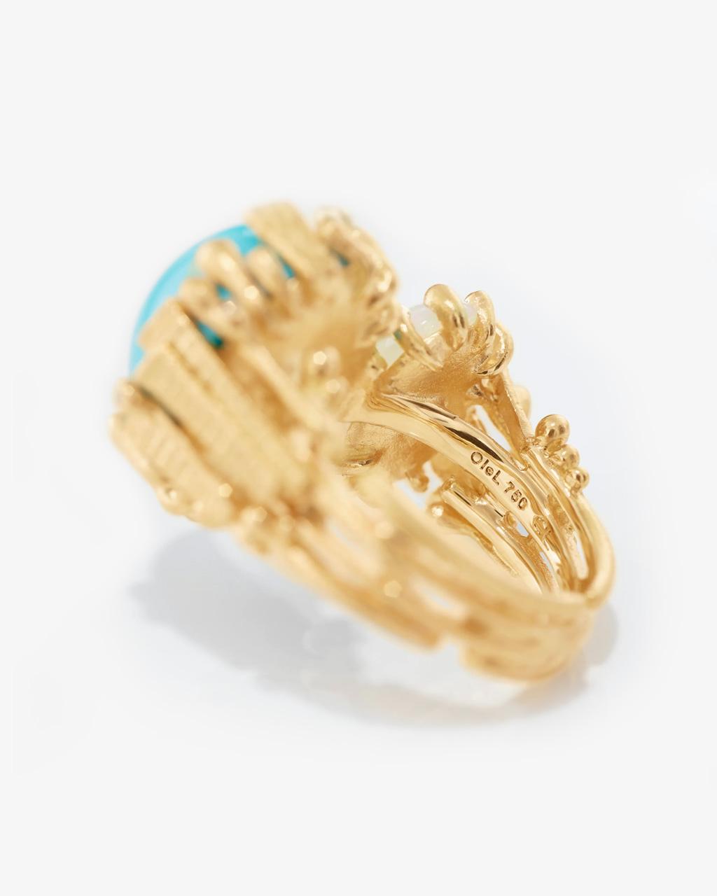 Ole Lynggaard 'BoHo' Ring with Turquoise, Ethiopian Opal, and Diamonds