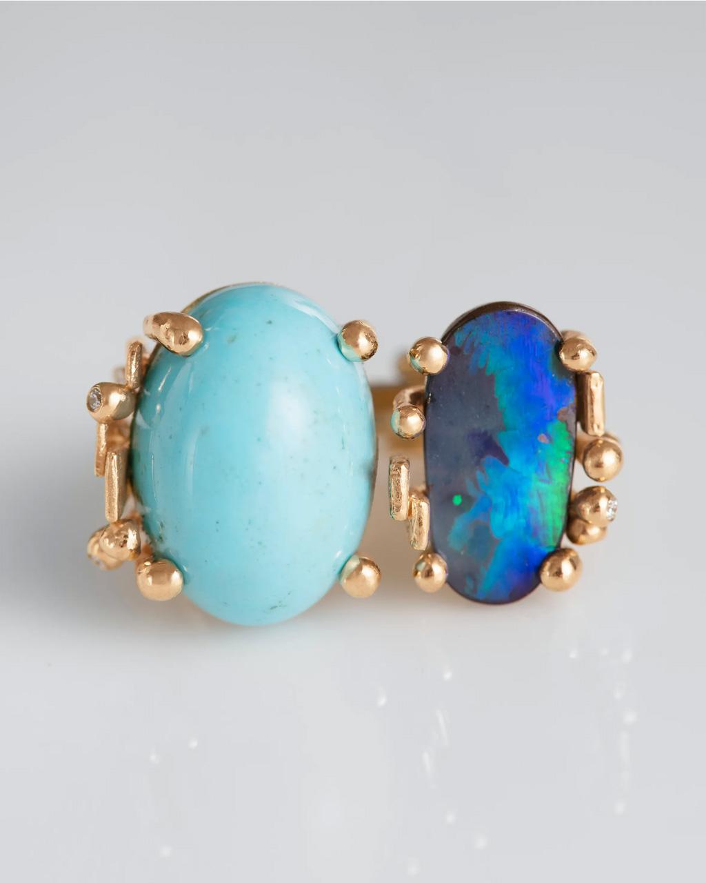 Ole Lynggaard 'BoHo' Ring with Turquoise, Opal and Diamonds