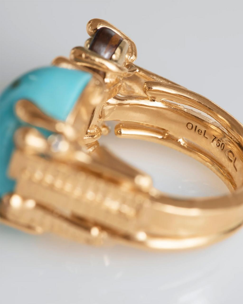 Ole Lynggaard 'BoHo' Ring with Turquoise, Opal and Diamonds