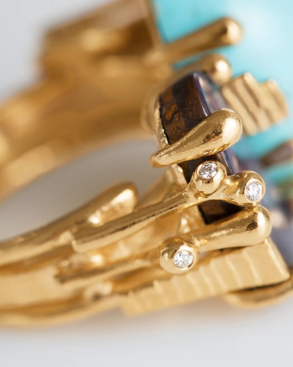 Ole Lynggaard 'BoHo' Ring with Turquoise, Opal and Diamonds