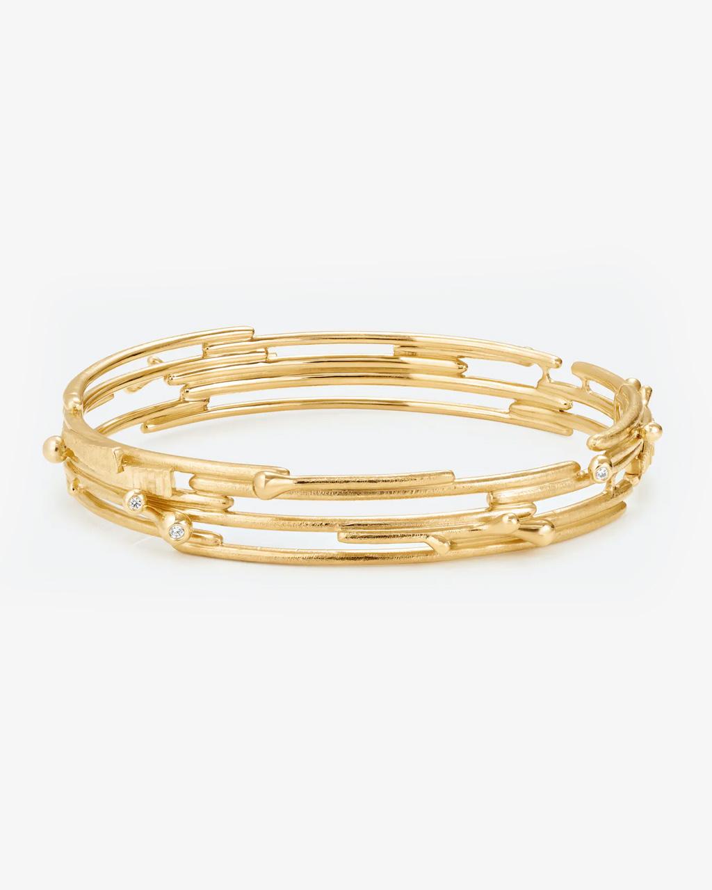 Ole Lynggaard 'BoHo' Bangle in Gold with Diamonds