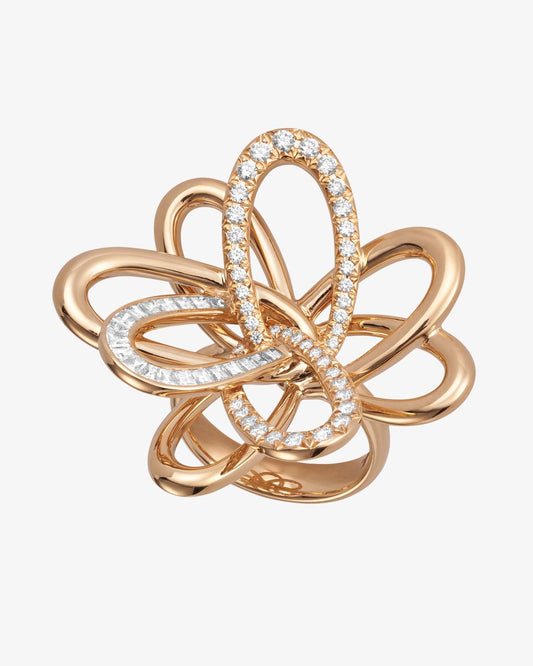 Yellow Gold Diamond Flower Ring