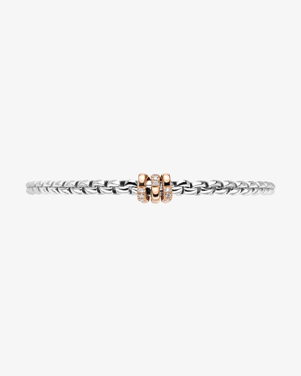 Fope 'Eka Tiny' Collection Flex'it Bracelet with Diamond Pave Rondelle