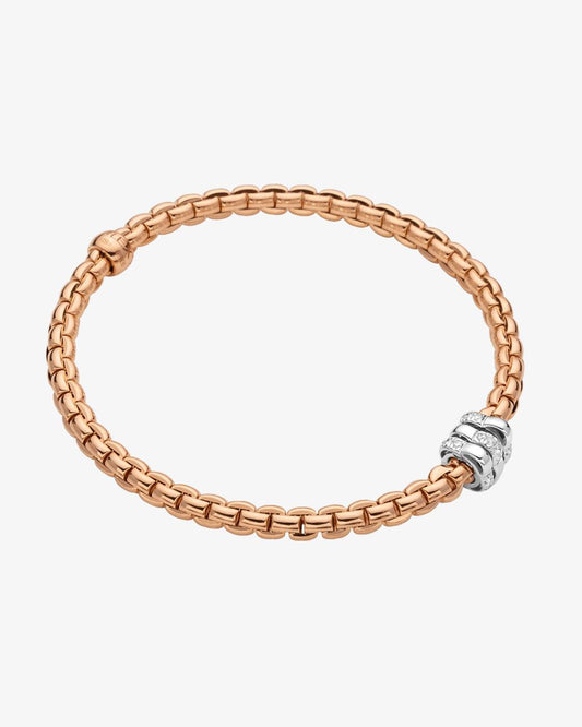 Fope 'Eka Tiny' Collection Flex'it Bracelet with Diamond Pave Rondelles