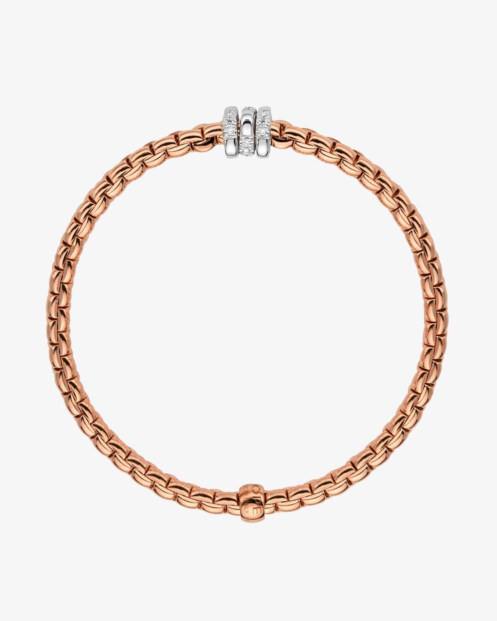 Fope 'Eka Tiny' Collection Flex'it Bracelet with Diamond Pave Rondelles