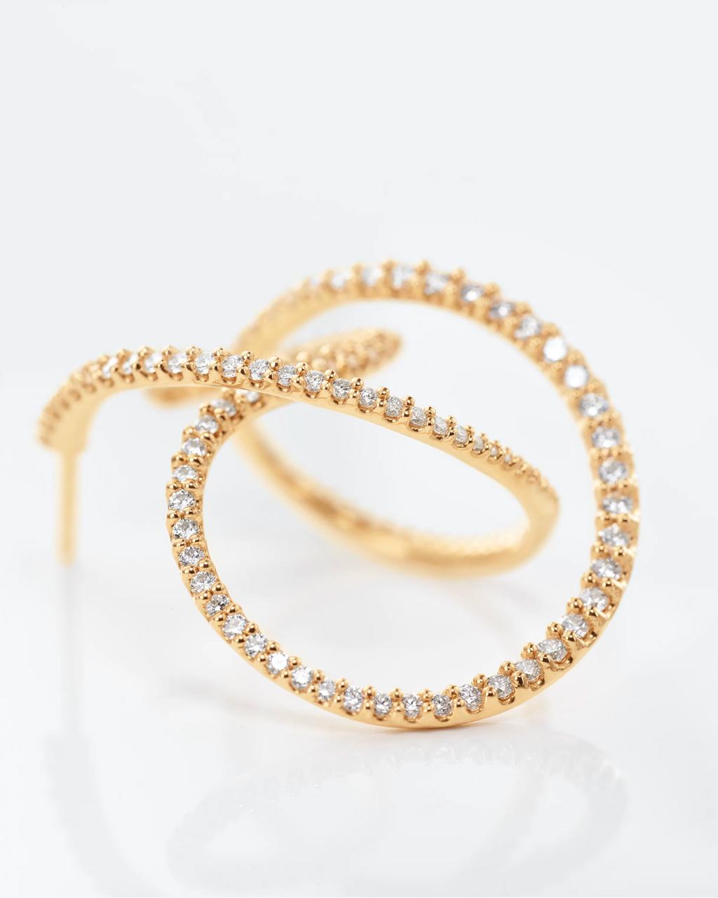 Ole Lynggaard Twisted Love Band Diamonds Earrings