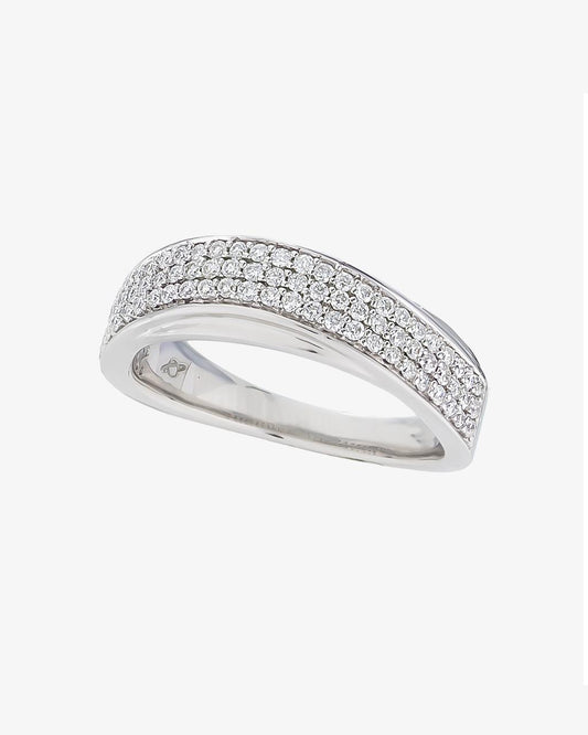 Pavé Set 3 Row Diamond Ring