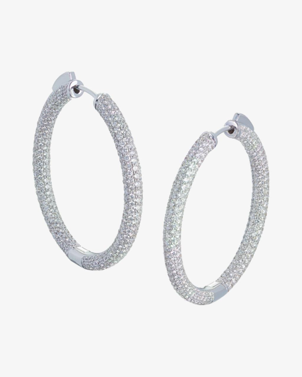 Micro Pavé Set Diamond Hoop Earrings