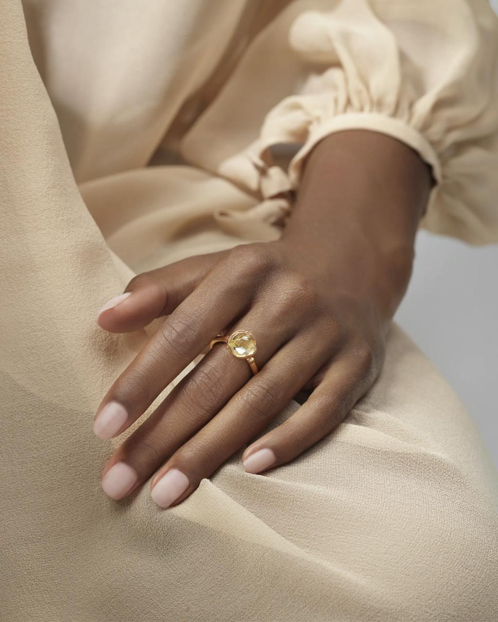 Ole Lynggaard 'Lotus' Rutile Quartz Ring