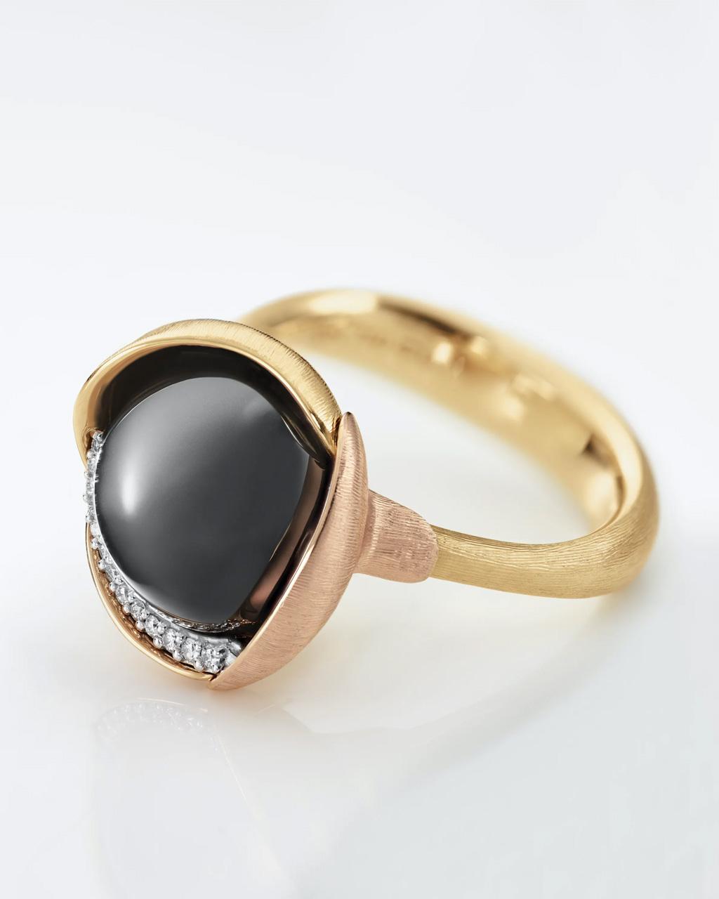Ole Lynggaard 'Lotus' Grey Moonstone & Diamond Ring