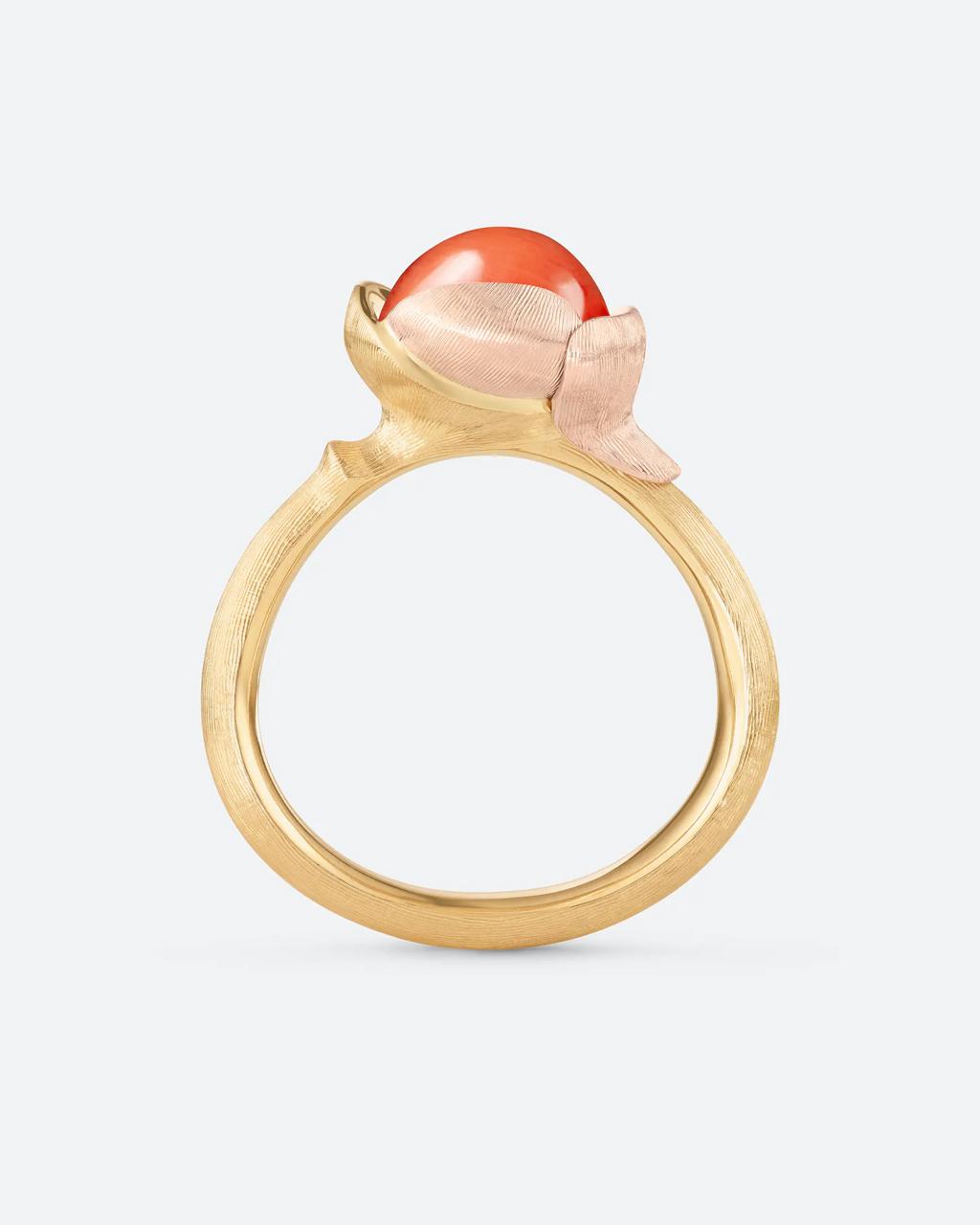 Ole Lynggaard 'Lotus' Red Coral Ring