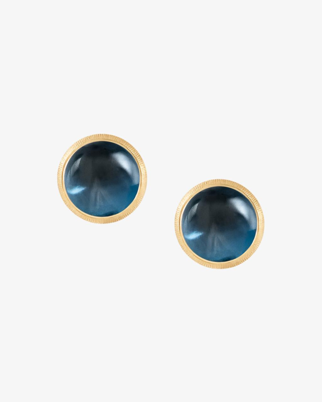 Ole Lynggaard 'Lotus' London Blue Topaz Stud Earrings