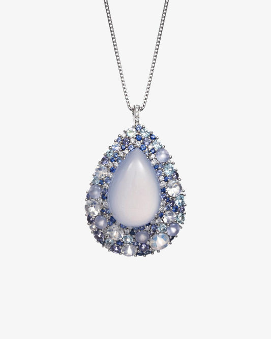 Isabelle Langlois Emotion Pear Chalcedony Pendant with Chain
