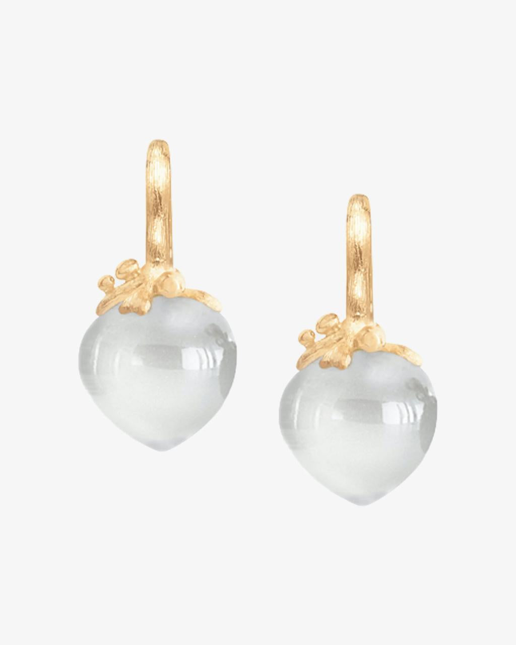 Ole Lynggaard 'Dew Drop' White Moonstone Filigree Earrings