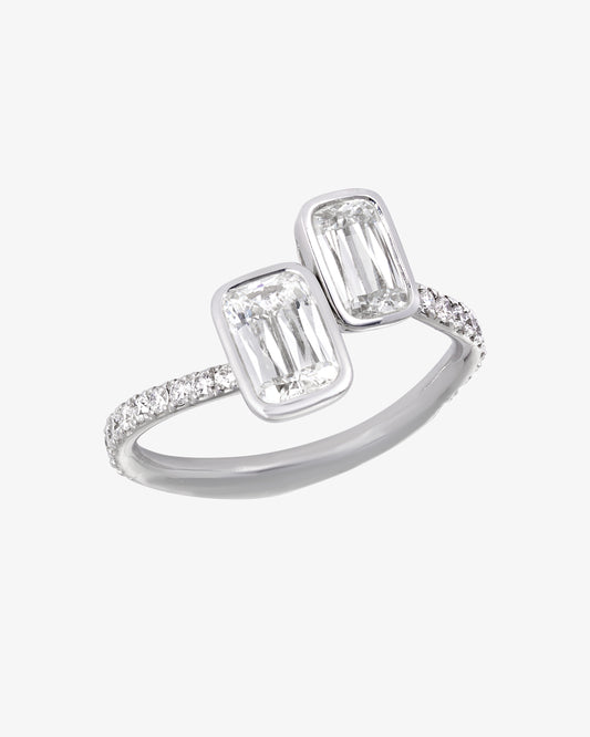 ASHOKA® 1.76ct Diamond Bezel Set Micropavé Bypass Ring