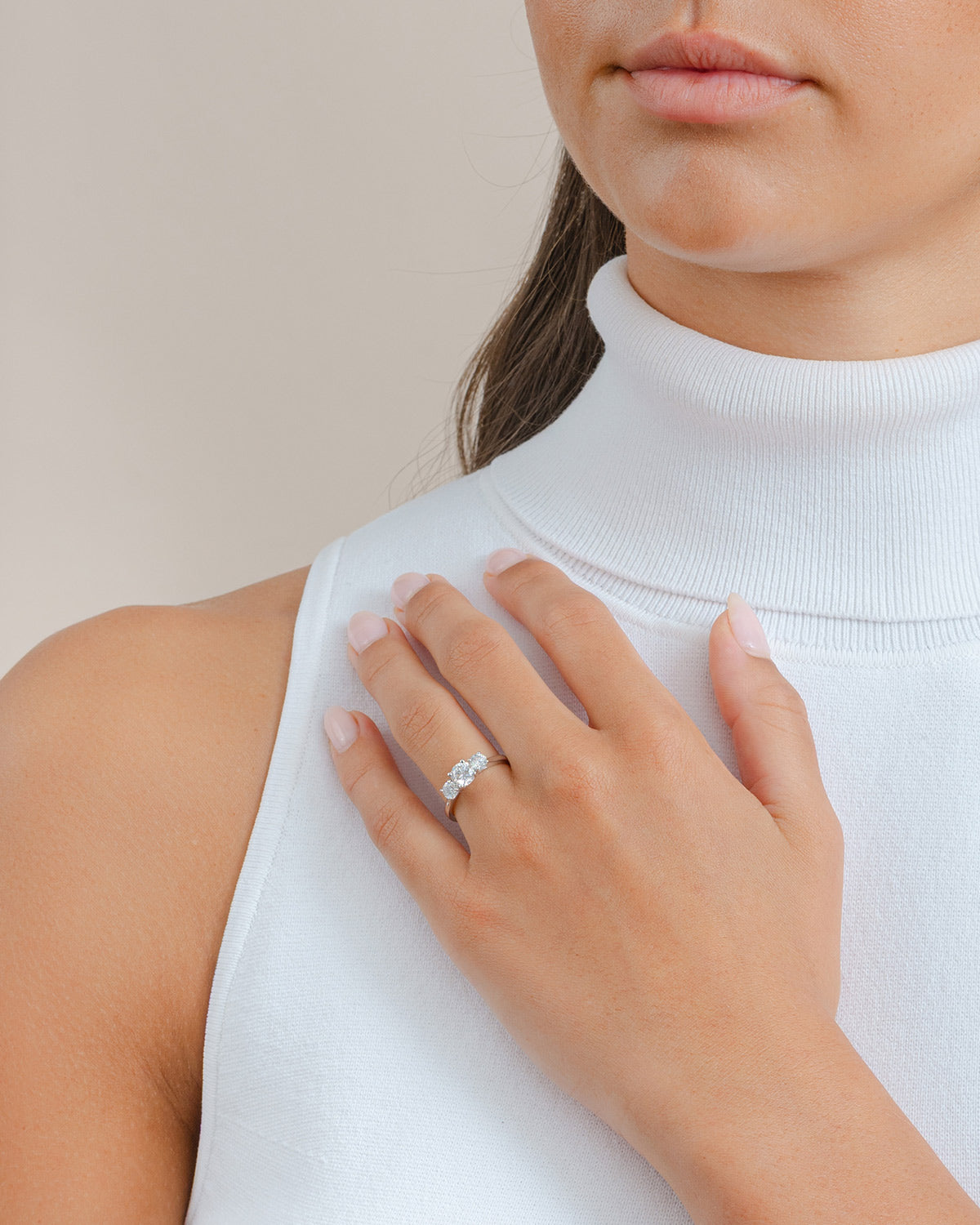 Diamond Set Trilogy Ring