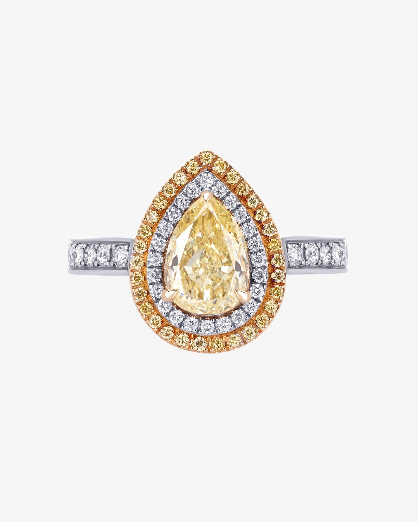Pear Cut Fancy Yellow Diamond Ring