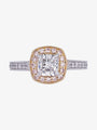 Pink Diamond Halo 1.01ct Cushion Cut Diamond Ring