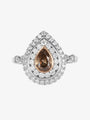 Pear Cut Cognac Diamond Ring