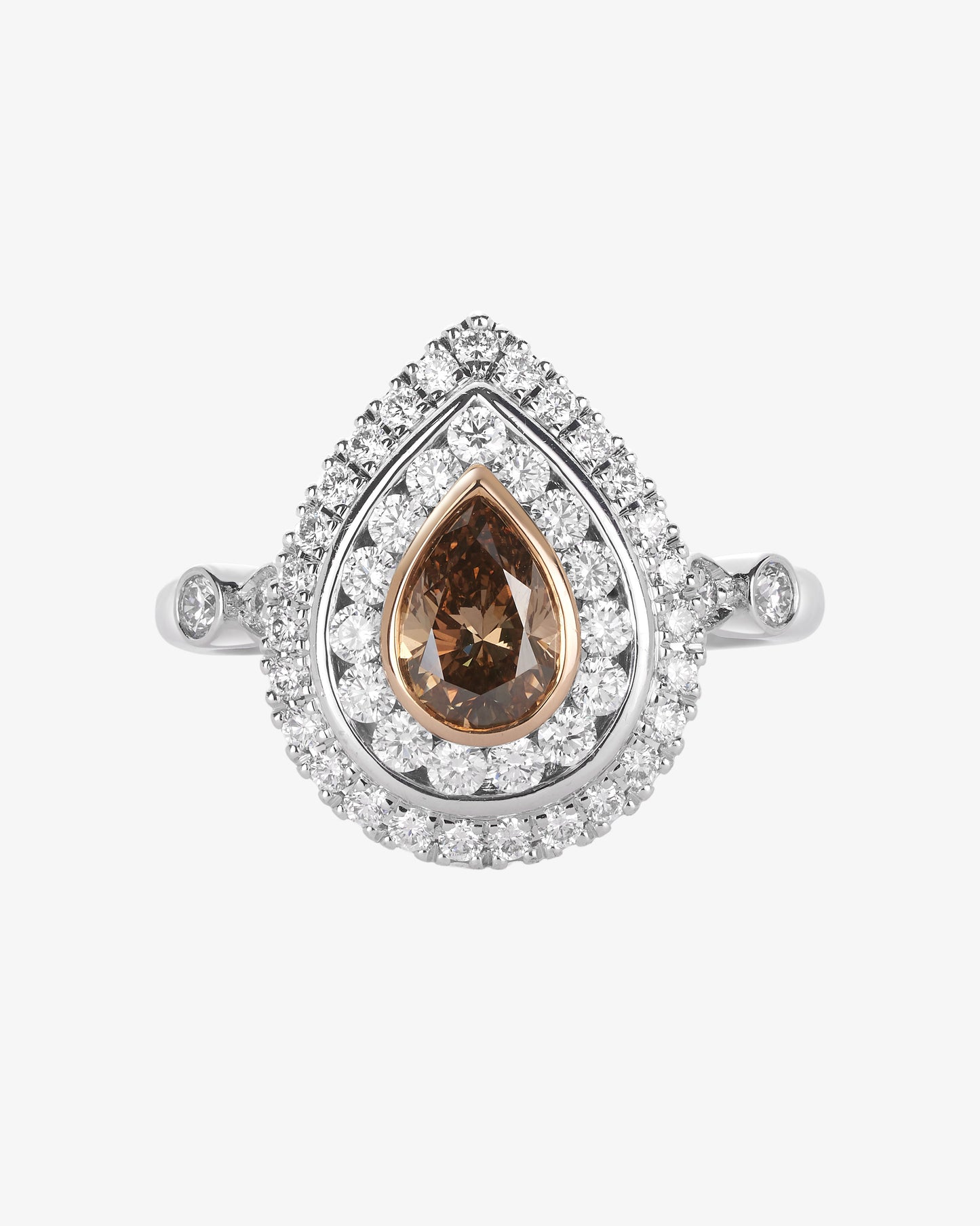 Pear Cut Cognac Diamond Ring