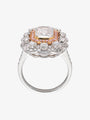 Pink and white diamond invisible set ring