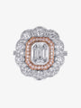 Pink and White Diamond Invisible Set Ring