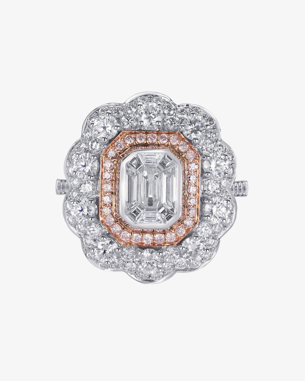 Single Line Invisible Setting Ring Pink and White Diamond Invisible Set Ring – McKinneys Jewellers