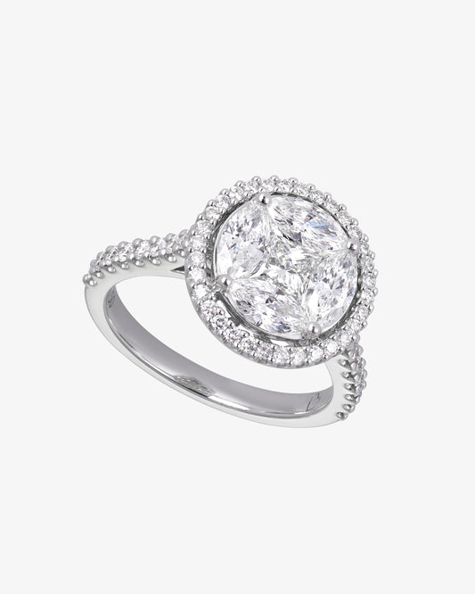 Princess and Marquise Cut 1.91ct  Engagement Diamond Ring