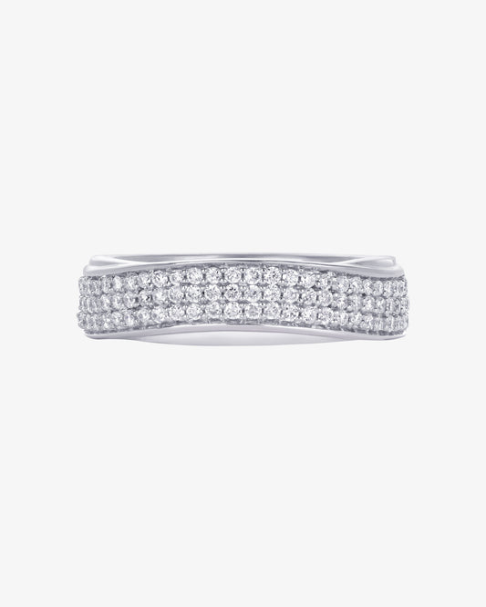 Pavé Set 3 Row Diamond Ring