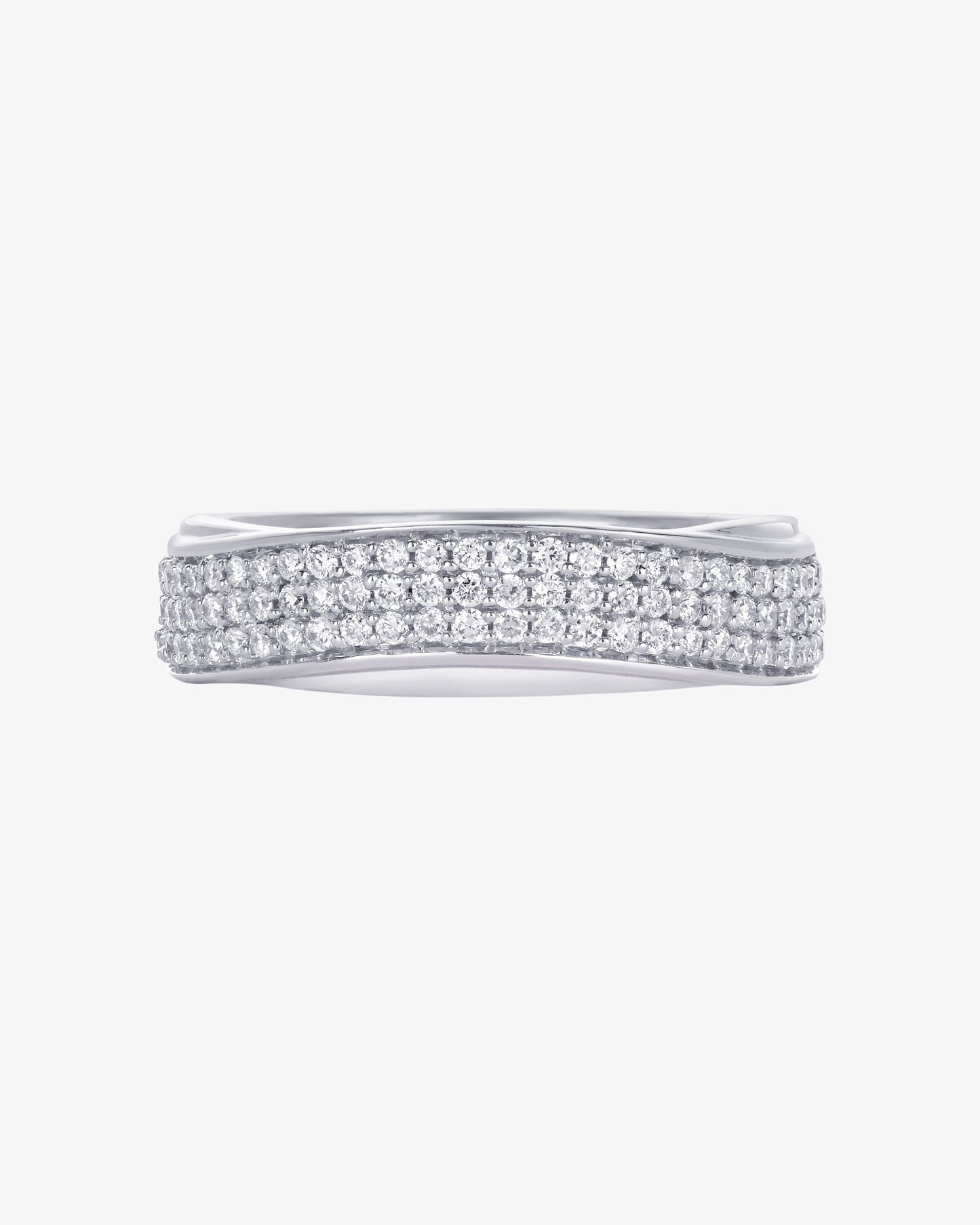 Pavé Set 3 Row Diamond Ring