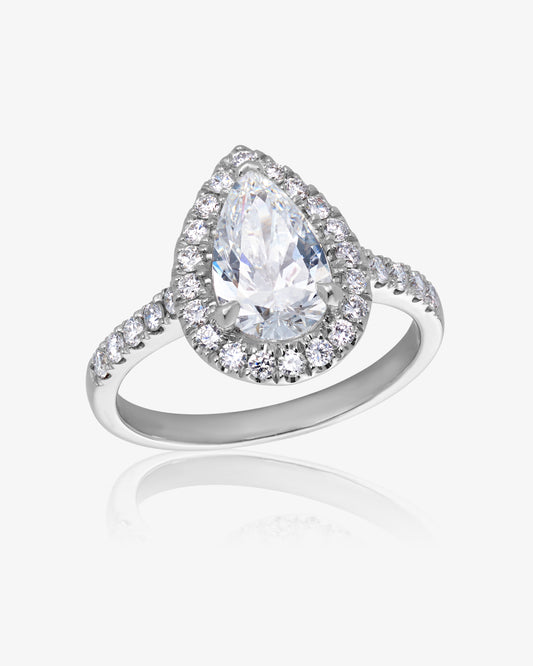 Diamond Pear Cut Engagement Ring