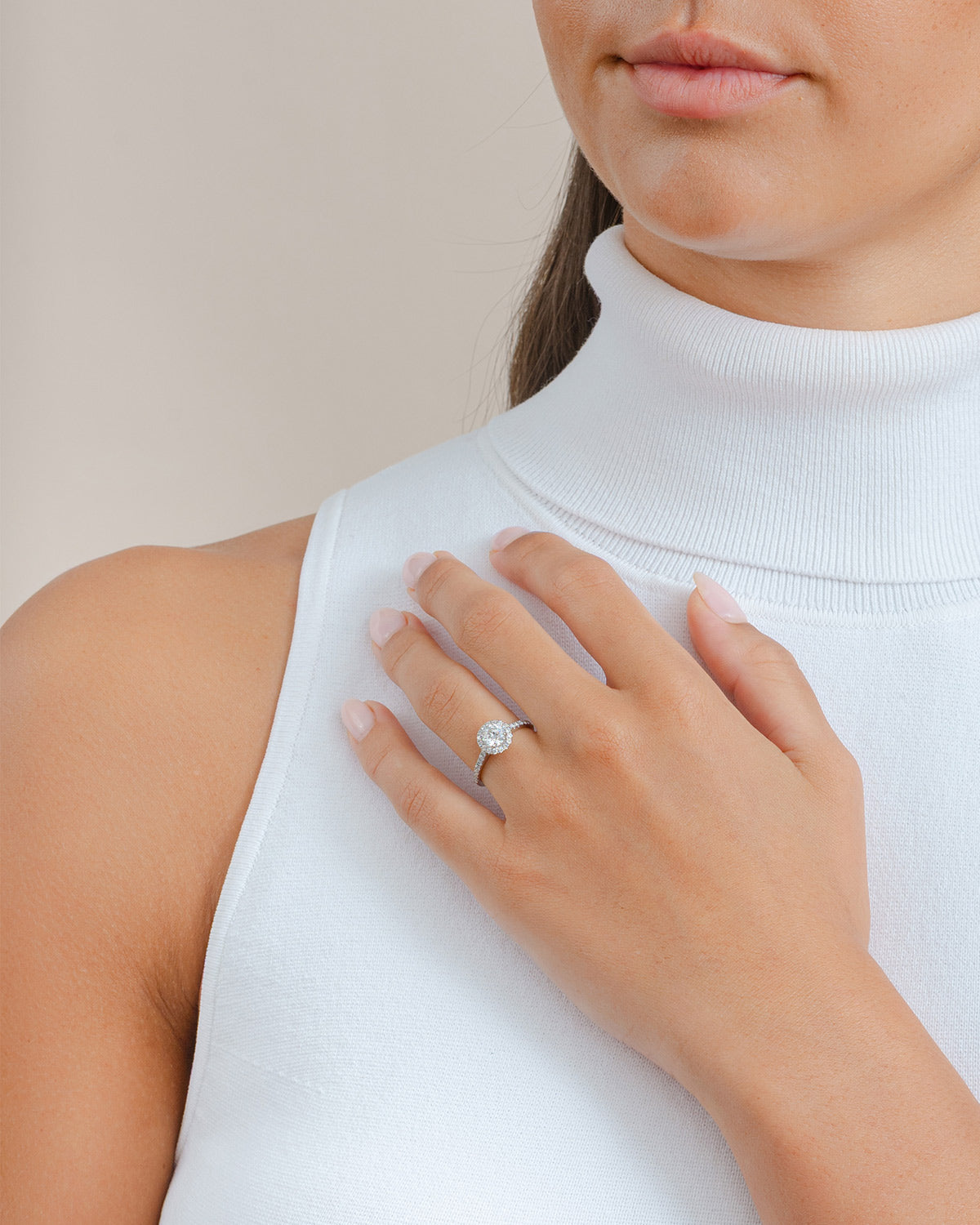 Diamond Halo Engagement Ring