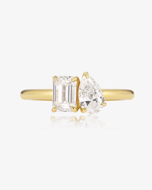 Pear and Emerald Cut Diamond Ring