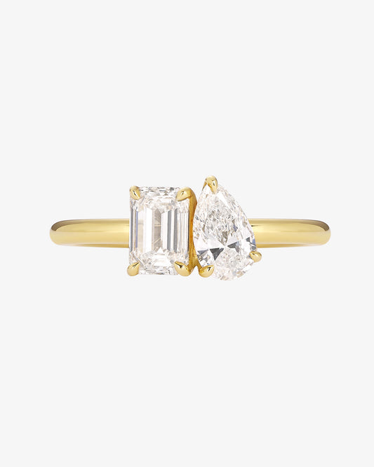 Pear and Emerald Cut Diamond Ring