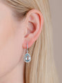 Pear Cut Aquamarine & Diamond Drop Earrings