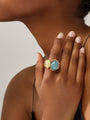 Ole Lynggaard BoHo Aquamarine and Opal Ring