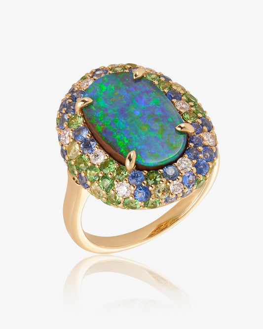 Australian Boulder Opal Ring