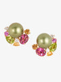 Pearl, Sapphire, Tsavorite and Diamond Earrings