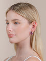 Amethyst, Rose de France & Diamond Stud Earrings