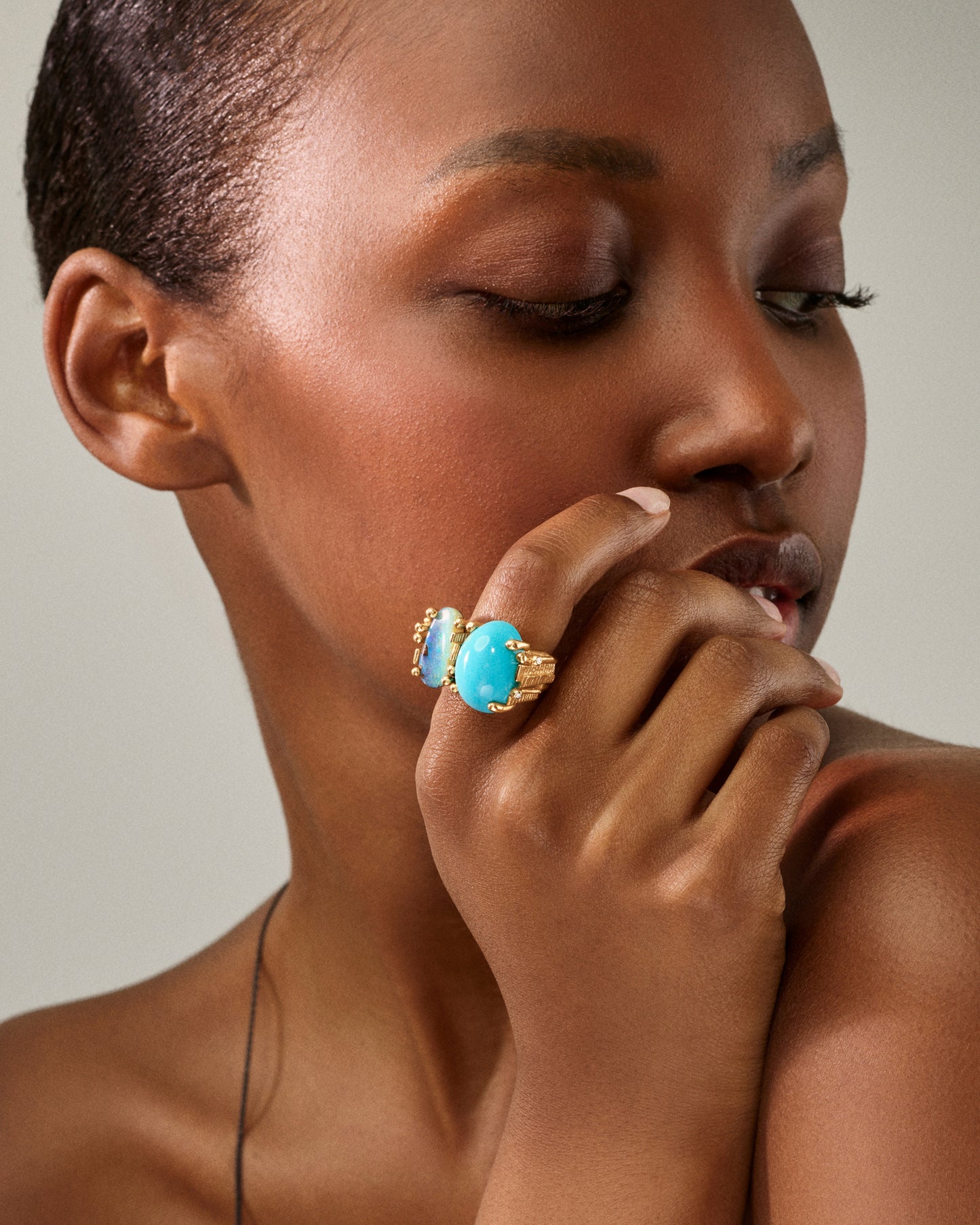 Ole Lynggaard BoHo Turquoise and Opal Ring