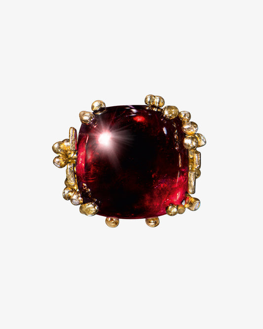 Ole Lynggaard 'BoHo' Ring with Cerise Tourmaline and Diamonds
