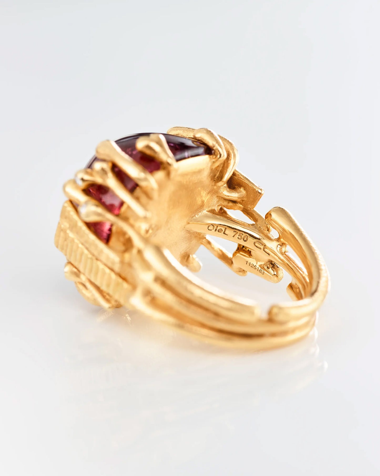 Ole Lynggaard 'BoHo' Ring with Cerise Tourmaline and Diamonds