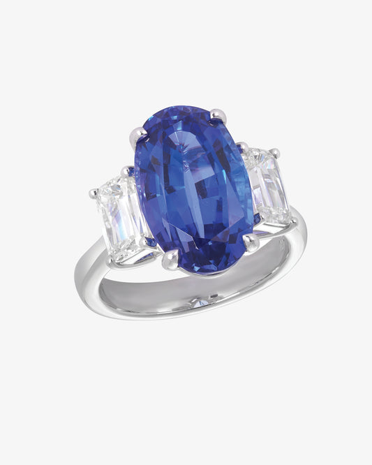 Tanzanite and ASHOKA® Diamond 3-Stone Ring